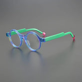 Ansley Retro Round Acetate Glasses Frame Round Frames Southood Blue